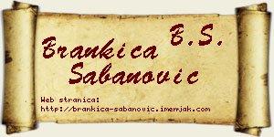 Brankica Šabanović vizit kartica